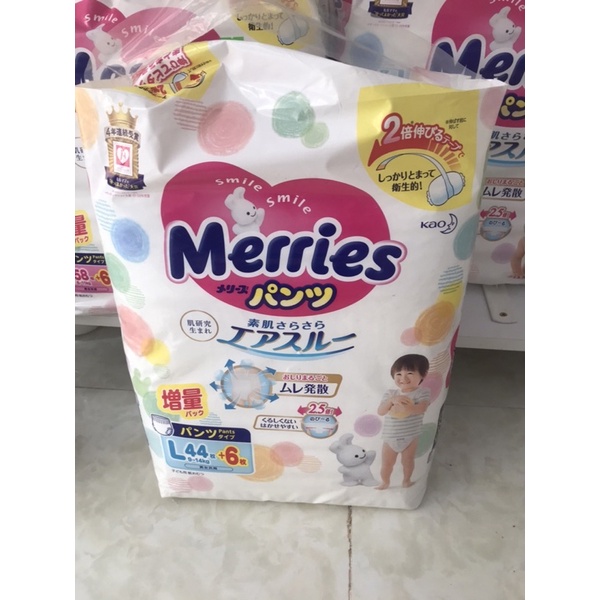 Bỉm Merries miếng cộng nội địa Nhật Nb82,S78Md64/Mq64/L50/XL44/XXL 28