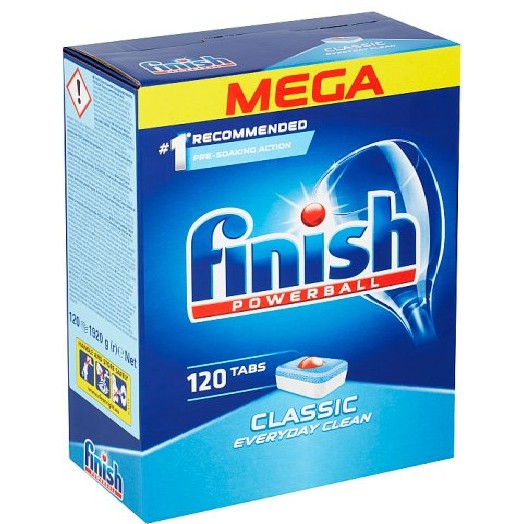 Viên Rửa Chén Finish Classic, 120 Viên  GIÁ TỐT NHẤT  Viên Rửa Chén An Toàn Chuẩn Châu Âu, Làm Sạch Bát Đĩa