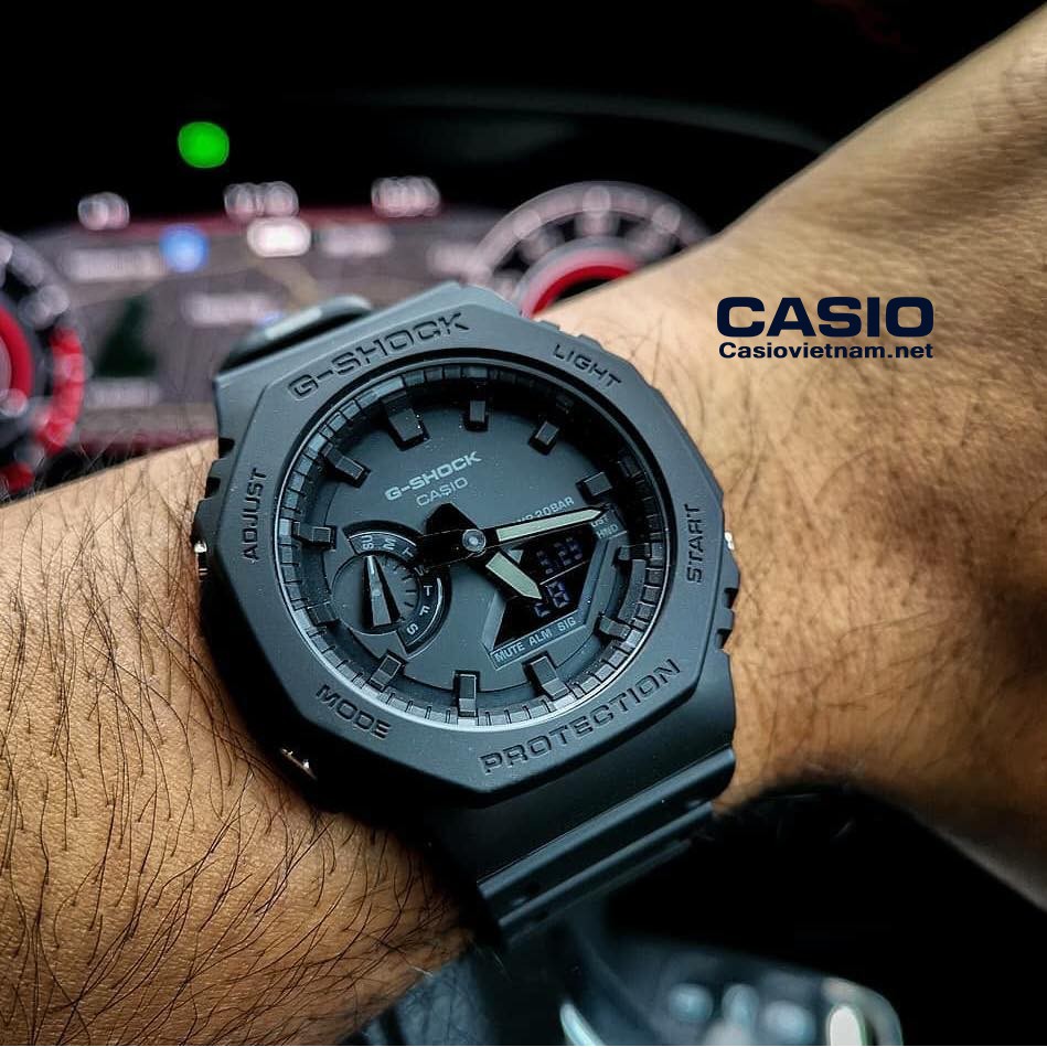 Đồng Hồ Nam Casio G Shock GA-2100-1A1DF Dây Nhựa Màu Đen - Cấu Trúc Lõi Carbon - Chống Nước 200m