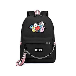 Balo BT21 BTS đi học đi chơi tích hợp cổng sạc