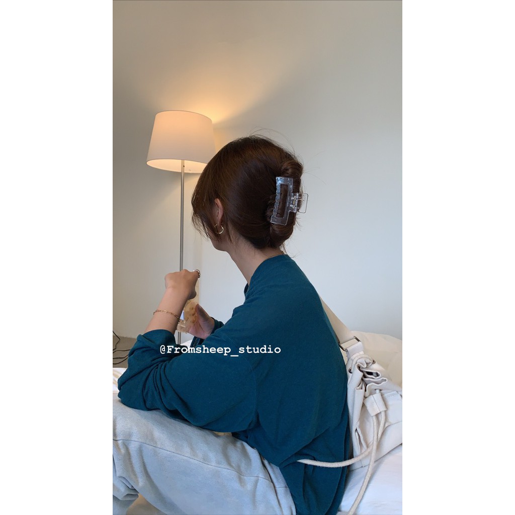 [Sẵn Hàng] Kẹp Tóc Càng Cua Nữ Nhựa Trong Hình Chữ Nhật Phong Cách Nhật Hàn Đơn Giản Thanh Lịch Sang Trọng Mainia Shop