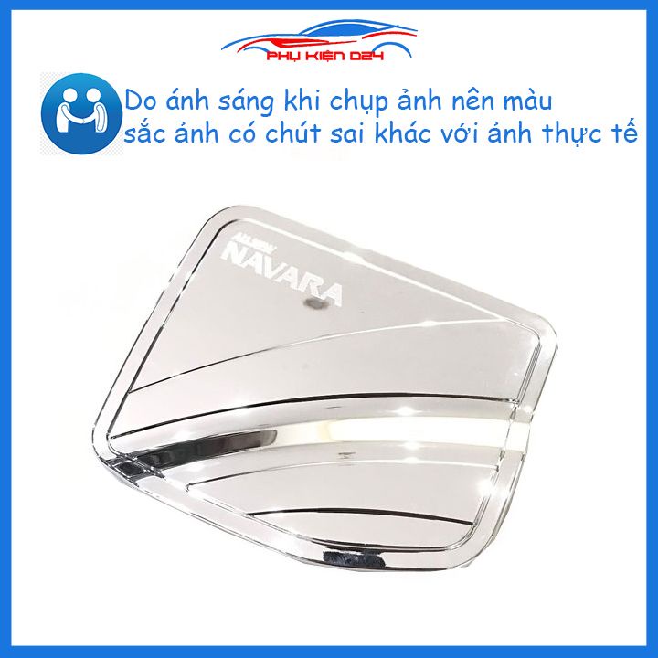 Ốp nắp bình xăng Navara 2015-2016-2017-2018-2019-2020-2021 mạ crom chống trầy trang trí ô tô