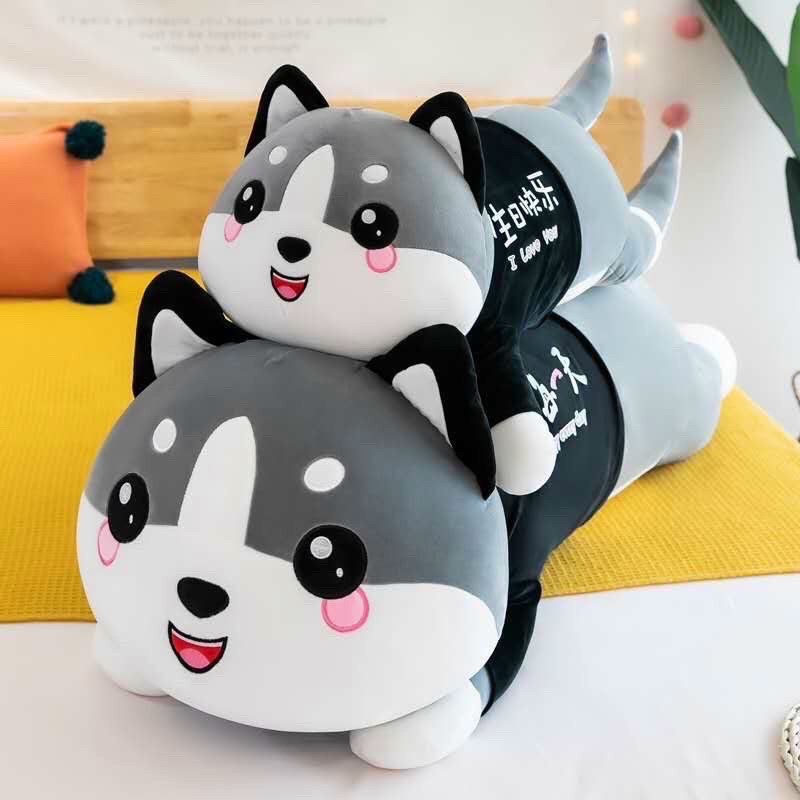 Chó Husky bông siêu to khổng lồ ⚡️KÈM ẢNH THẬT⚡️ Gấu bông to chất Lông nhung mềm mịn co dãn 4 chiều - quà tặng ý nghĩa