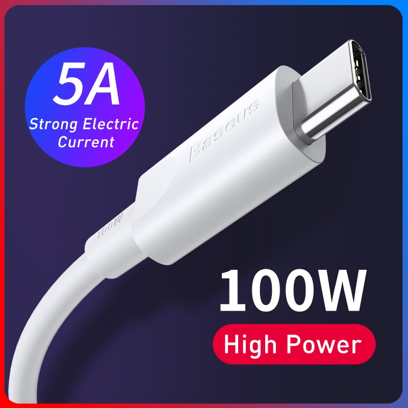 Dây Cáp Sạc Nhanh Baseus PD Cho MacBook Pro Và Samsung S20 S10 Huawei P40 Cổng Type C Sang USB 100W