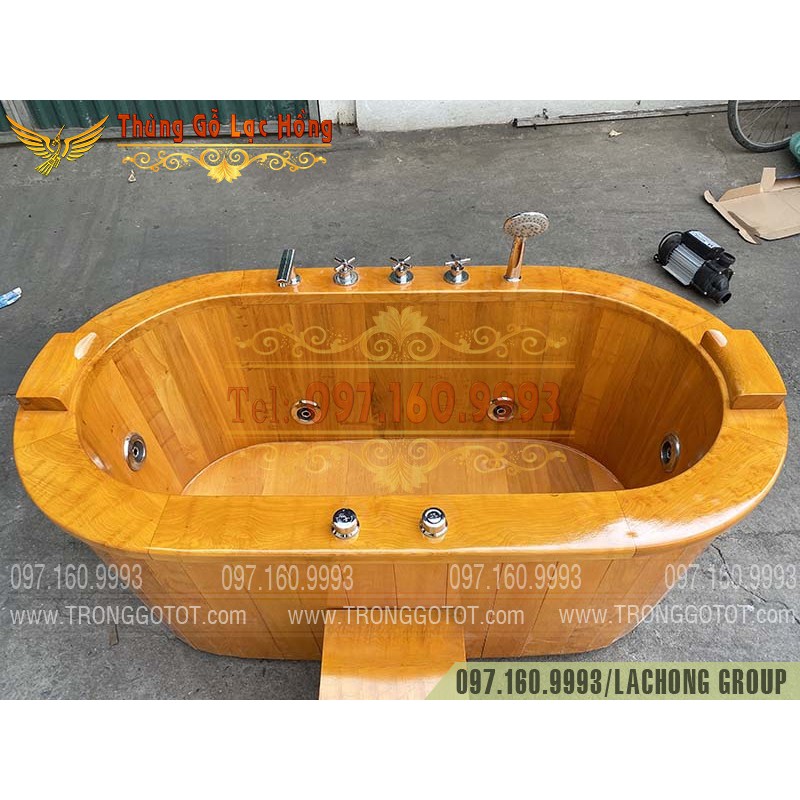 Bồn Tắm Gỗ Pơ Mu Sục Khí Massage Body | BigBuy360 - bigbuy360.vn