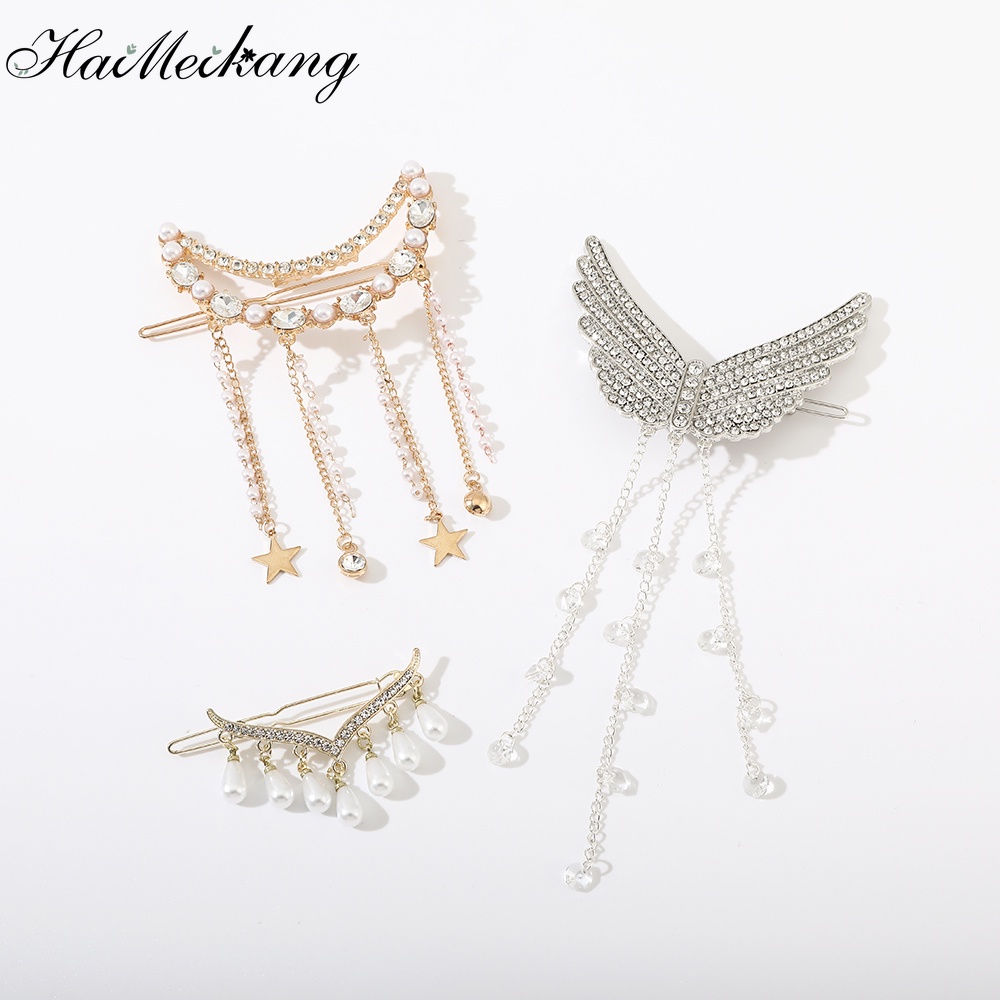 Kẹp tóc Haimeikang 3 mẫu tùy chọn đính đá thời trang