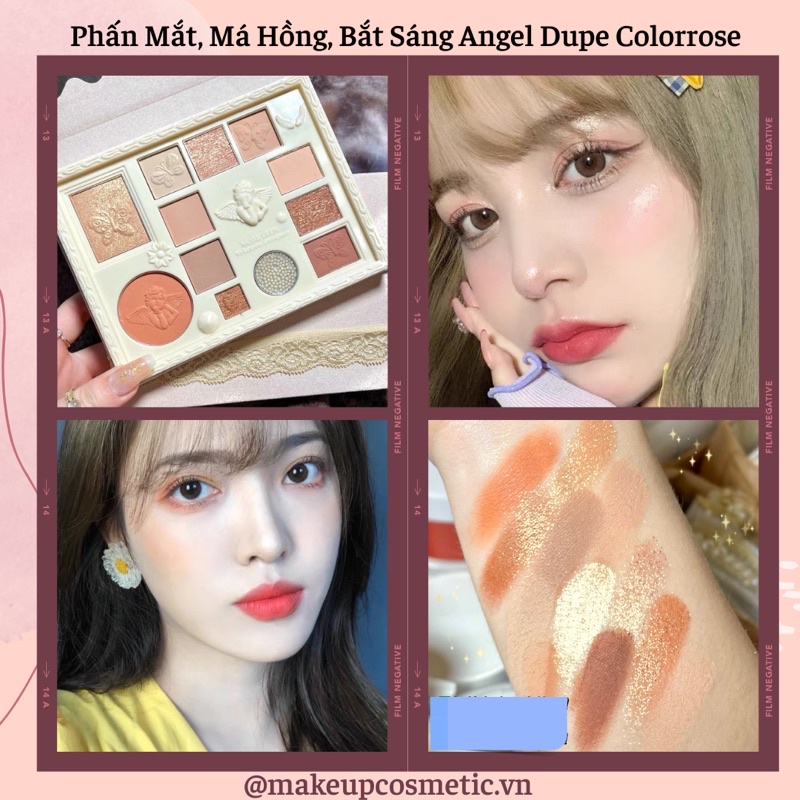 Phấn Mắt, Má Hồng, Bắt Sáng Angel Dupe Colorrose - Eyeshadow, Blush, Highlight Palette