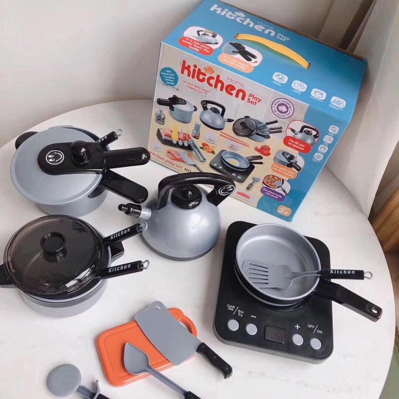 Hộp Bộ đồ chơi nấu nướng, nồi niêu, xoong chảo EMA