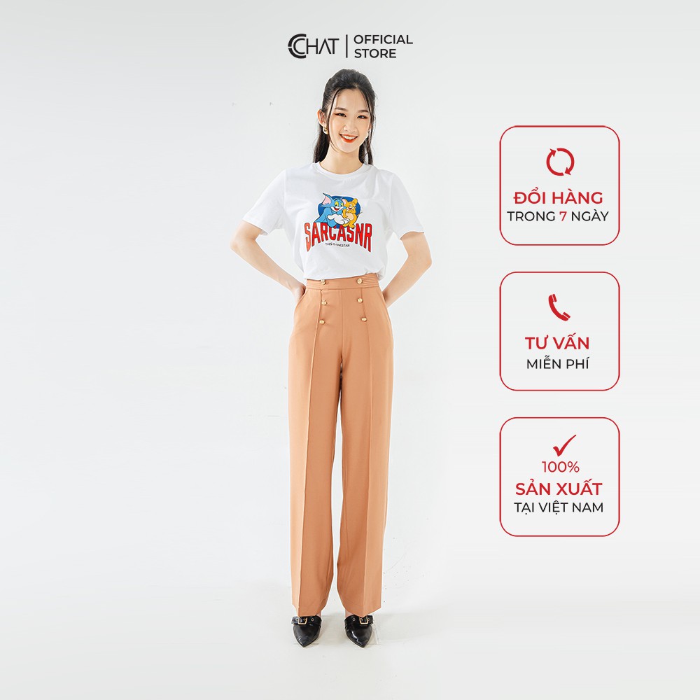 Quần suông 2HK xếp ly cạp CCHAT