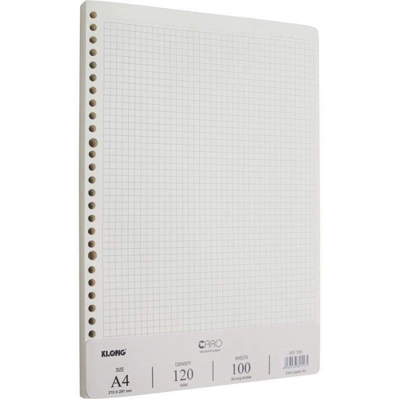 Sổ còng, Bìa, Ruột giấy A4 Klong refill binder sổ còng Caro 100 tờ, Ruột Self Planner 40 tờ