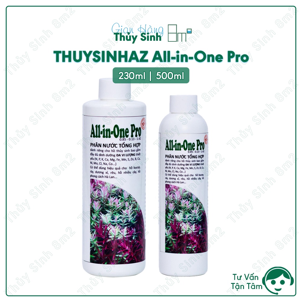 Phân Nước All in One Pro THUYSINHAZ | Cung Cấp Dinh Dưỡng Tổng Hợp Thiết Yếu Cho Cây Thủy Sinh | 8m2