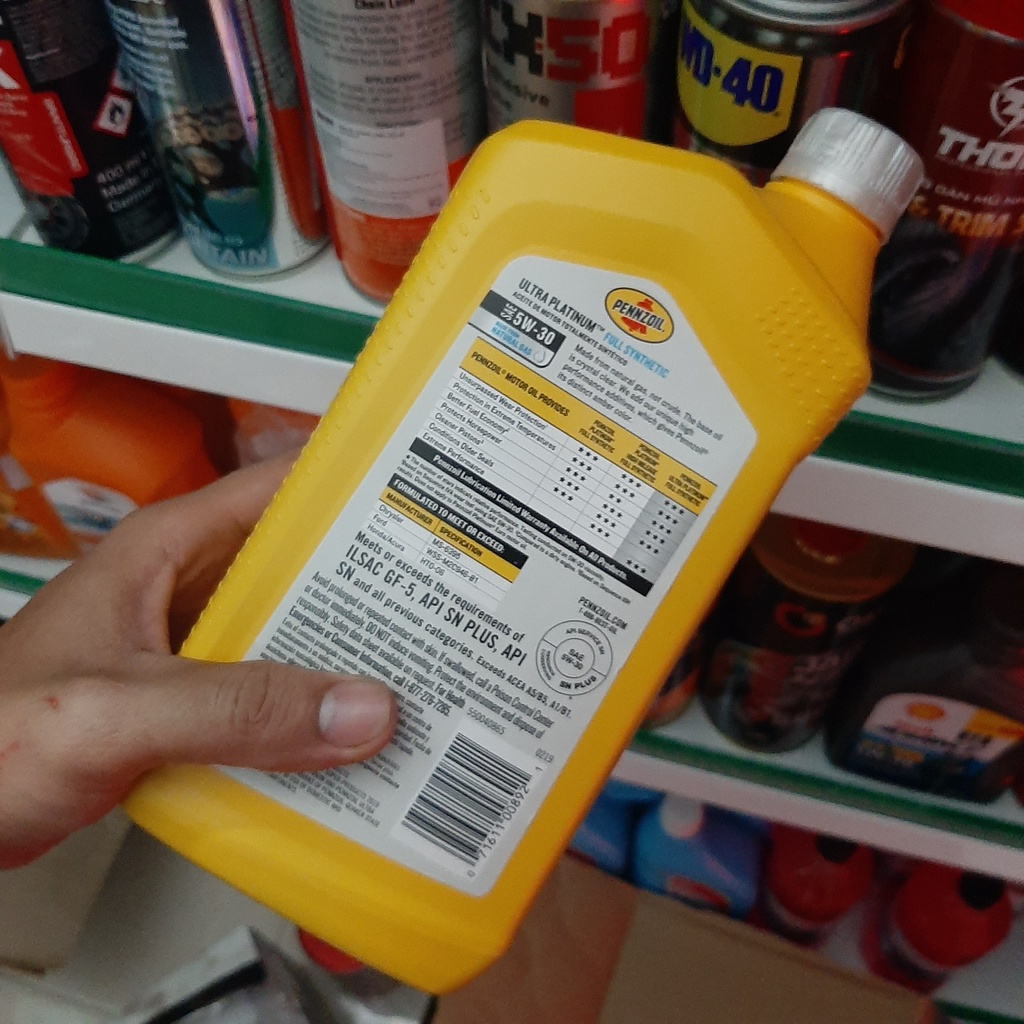 Nhớt xe ga PENNZOIL ULTRA PLATIUM 5W30 946ml nhập khẩu Mỹ