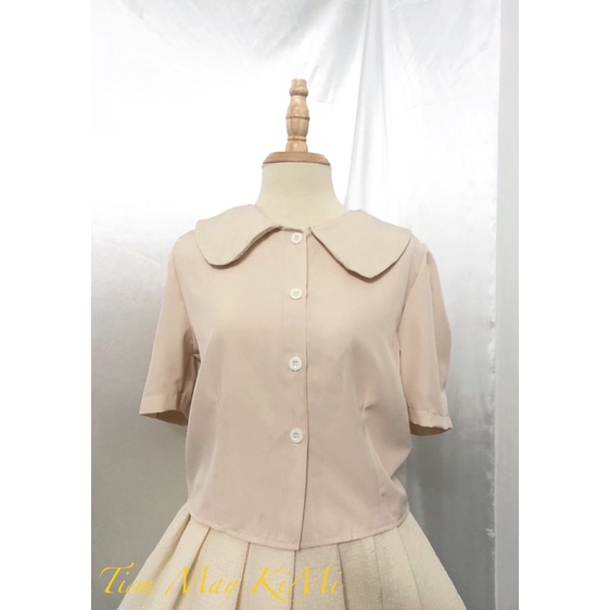 sơ mi lửng - sơ mi croptop - sơ mi cổ tròn