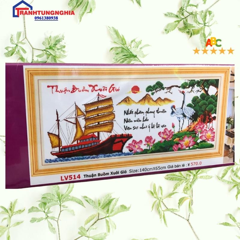 Tranh đính đá ABC thuận buồm xuôi gió. Kích Thước: 1m40 x 65cm