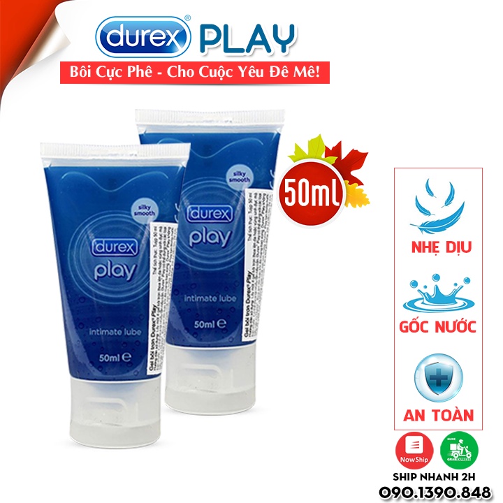 Combo 2 Gel Bôi Trơn Âm Đạo Durex Play 50ml, Chiết Xuất 100% Từ Lô Hội Giúp Tăng Độ Ẩm Tự Nhiên, Khoái Cảm Dâng Trào