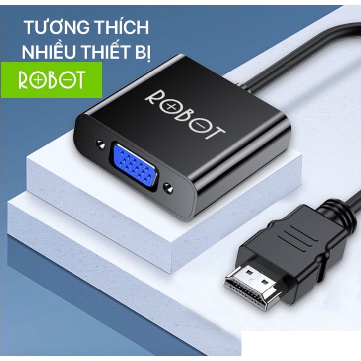 HUB Chuyển Đổi Cổng HDMI Sang Cổng VGA ROBOT RHV10 - Hỗ Trợ Độ Phân Giải 1080P Full HD