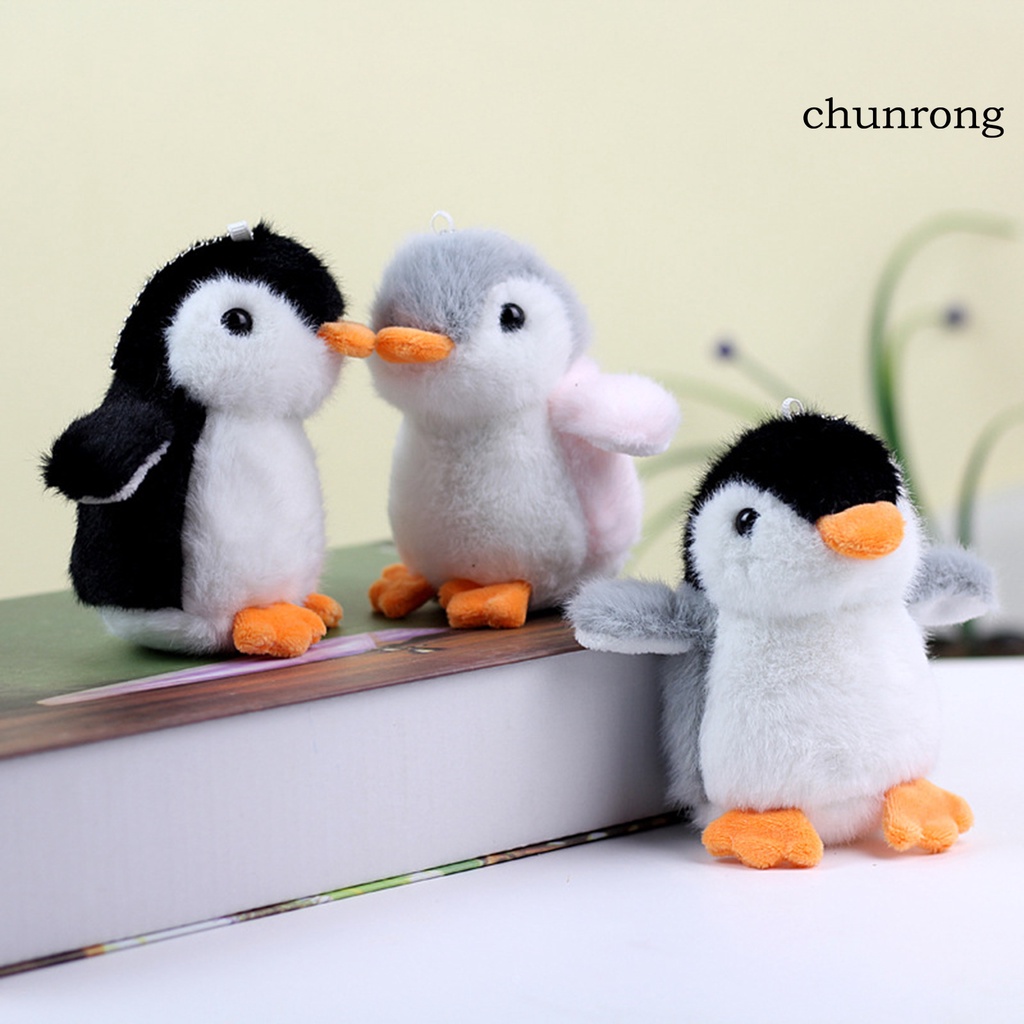 Cr Móc Khóa Hình Chim Cánh Cụt 3D Nhồi Bông Mắt To Dễ Thương