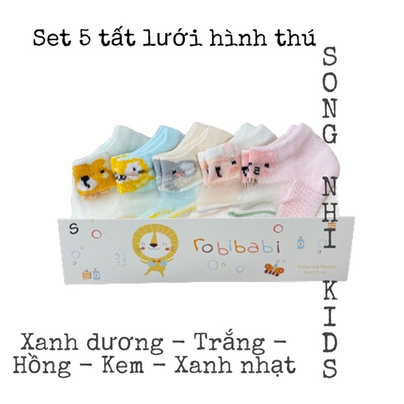 SET 5 TẤT LƯỚI SƠ SINH MÙA HÈ CHO BÉ 3 - 18 THÁNG (NẰM ĐIỀU HOÀ RẤT THÍCH)