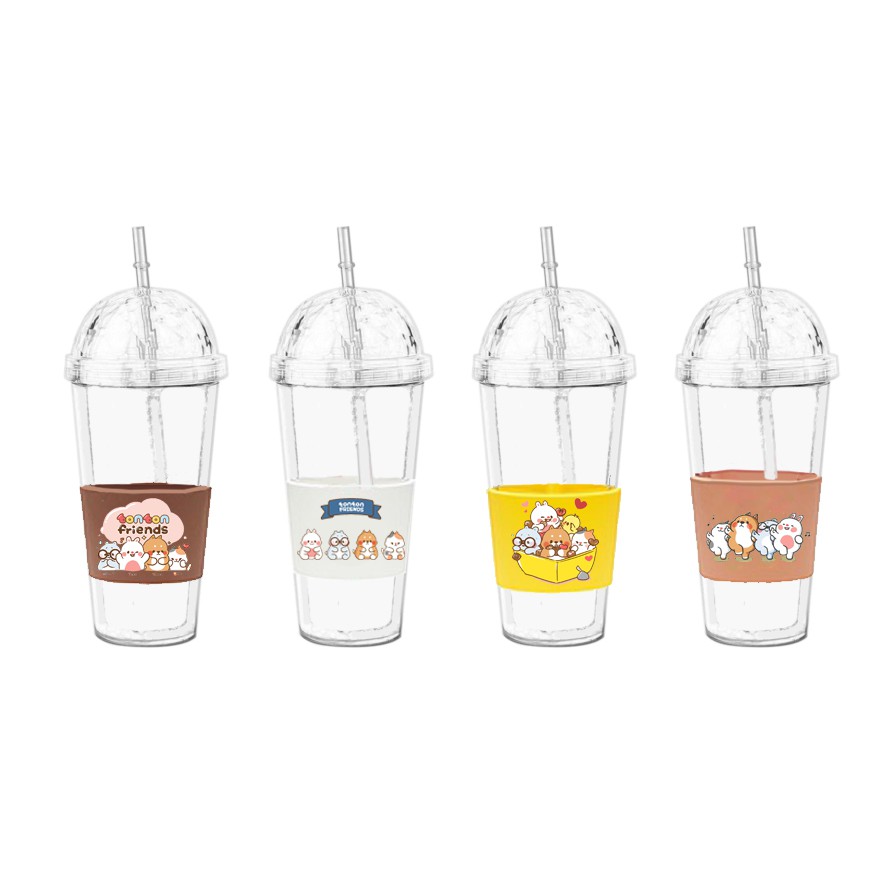 Cốc 2 lớp tonton C2DI14 cốc giữ nhiệt ly 2 lớp pu cốc làm lạnh dễ thương