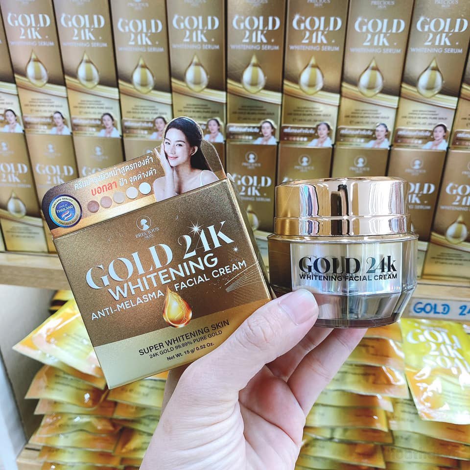 Gold 24K whitening Anti-Melasma Facial Cream Kem dưỡng trắŉg da ngừa ņám