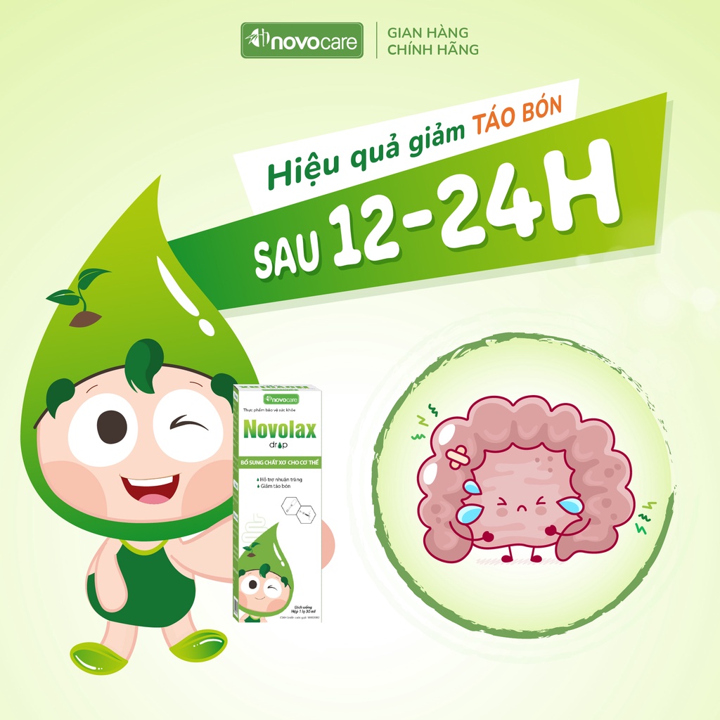 Bổ sung chất xơ Novocare - Novolax Drops chất xơ hòa tan giảm táo bón chuyên biệt cho trẻ từ 6 tháng tuổi