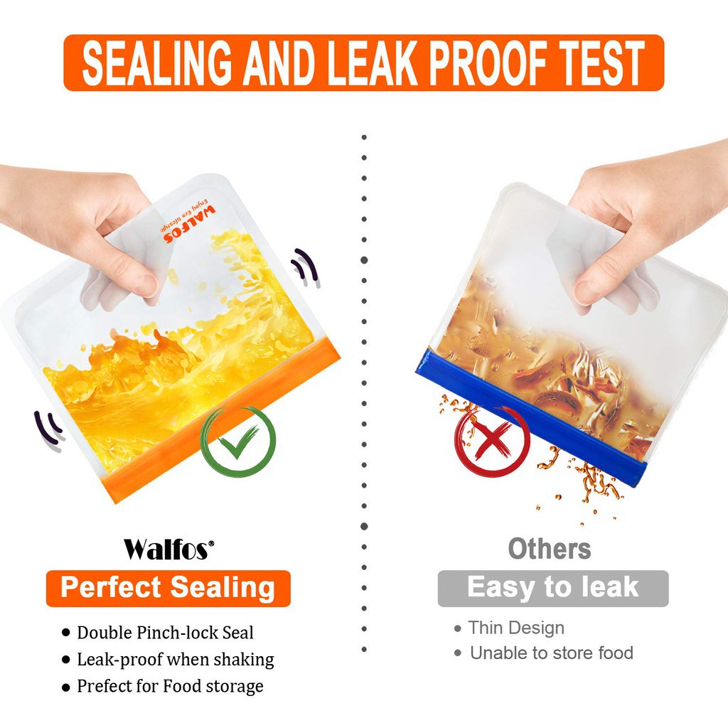 Túi lưu trữ tái sử dụng của Walfos chống rò rỉ và có thể phân hủy sinh học