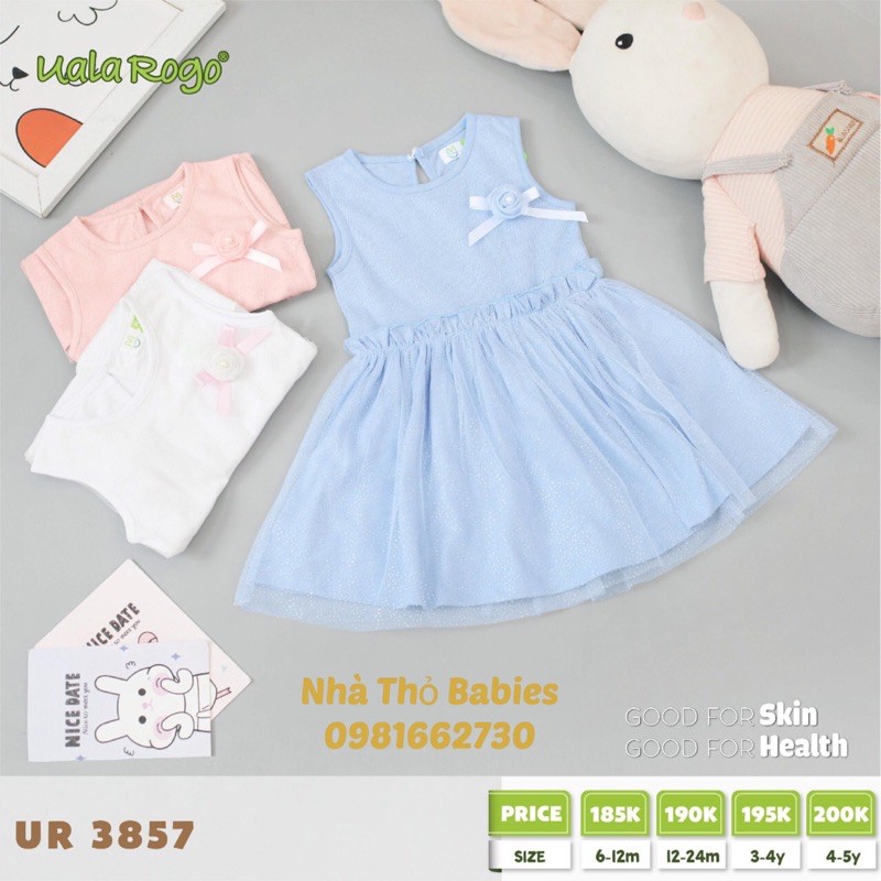 Váy cotton phối lưới 3857_Ualarogo