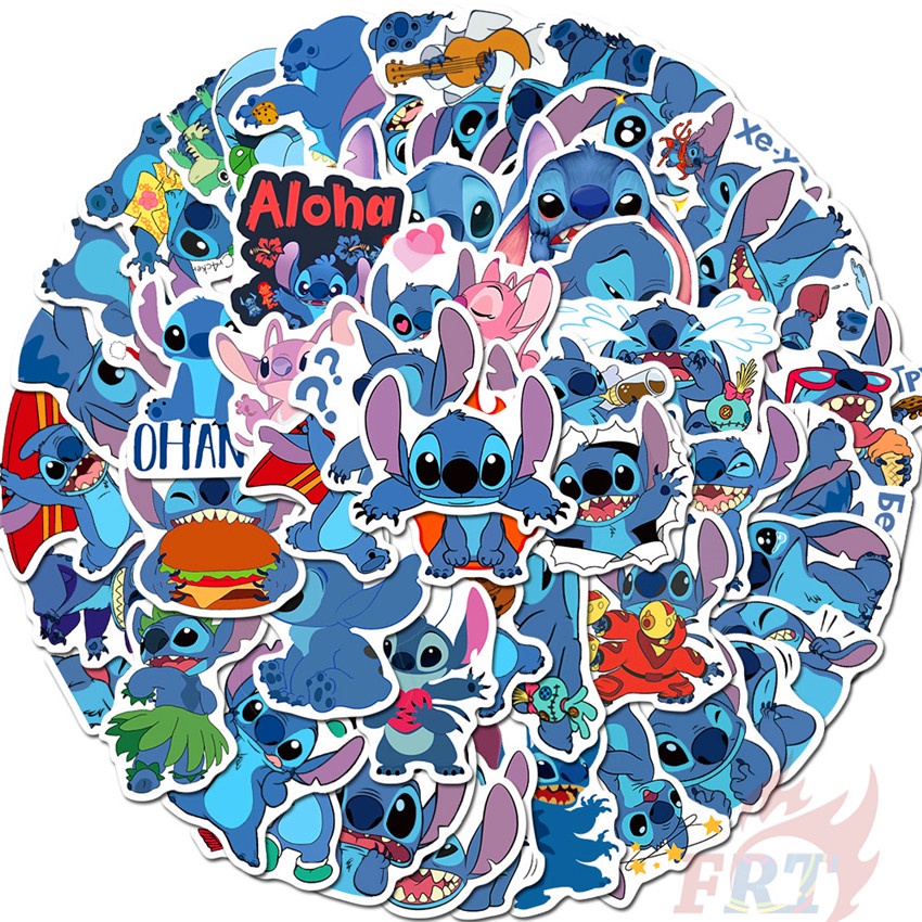 DISNEY Set 100 miếng dán hoạt hình Lilo &amp; Stitch trang trí đa năng