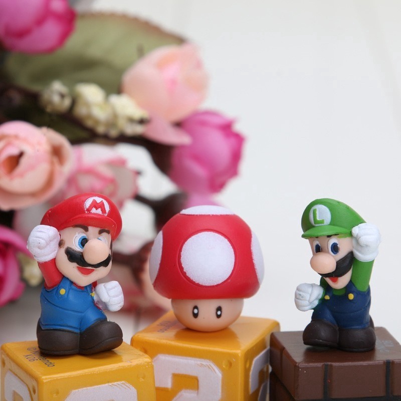 5Pcs/Set ❀ Super Mario Bros Đồ Chơi Mô Hình ❀ Mario Luigi Yoshi 5 Figure Set Gift Doll Toy Figures Toy Collectables