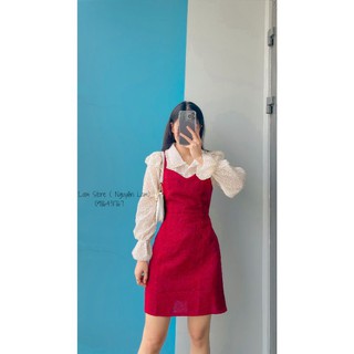 Set áo sơ mi kiểu kèm yếm bố