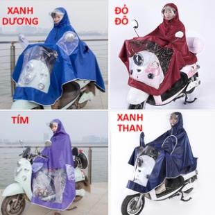 Áo Mưa 1 Đầu và 2 Đầu ( Mũ) Người Có Kính Chắn Nước Che Mặt Đi Xe Máy Trùm Gương Đi Cánh Dơi Phản Quang Cao Cấp