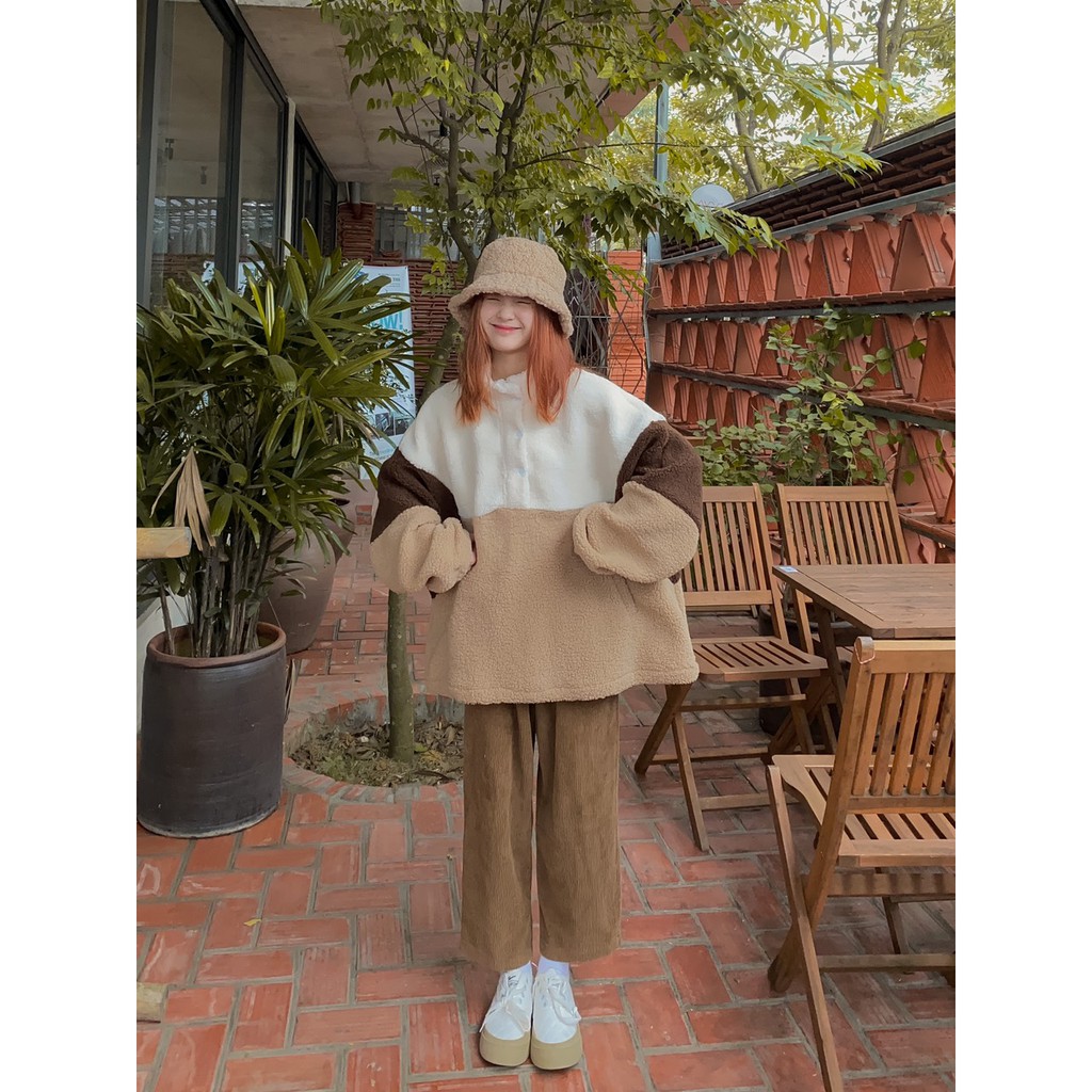 ( Ảnh thật Mint ) Harfzip bông cừu pha 3 tone màu
