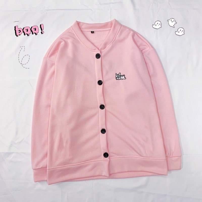 Áo Bomber logo Cún nằm Chất liệu: nỉ bông Form to &lt; 60kg
