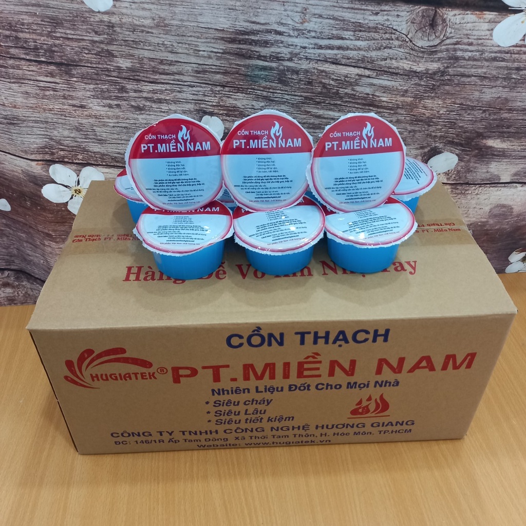 Cồn thạch PT Miền Nam nấu lẩu giá rẻ - Không cay mắt, khói, cặn - Thùng 60 ly