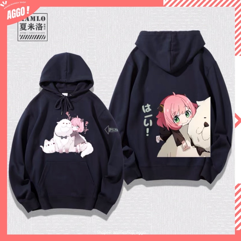 Áo hoodie spy x family, áo hoodie in hình anime spyxfamily Loid, Yor, Anya Forger mẫu mới
