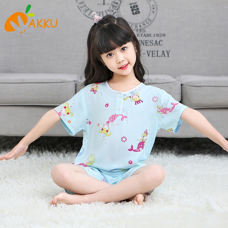 Bộ Đồ Ngủ In Hoạt Hình Dễ Thương Cho Bé Gái