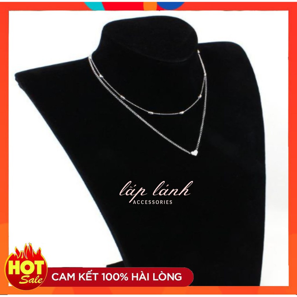 [Có sẵn] VÒNG CỔ DÂY 2 LỚP HÌNH TRÁI TIM PHONG CÁCH ÂU MỸ KHOE XƯƠNG QUAI XANH QUYẾN RŨ VC012