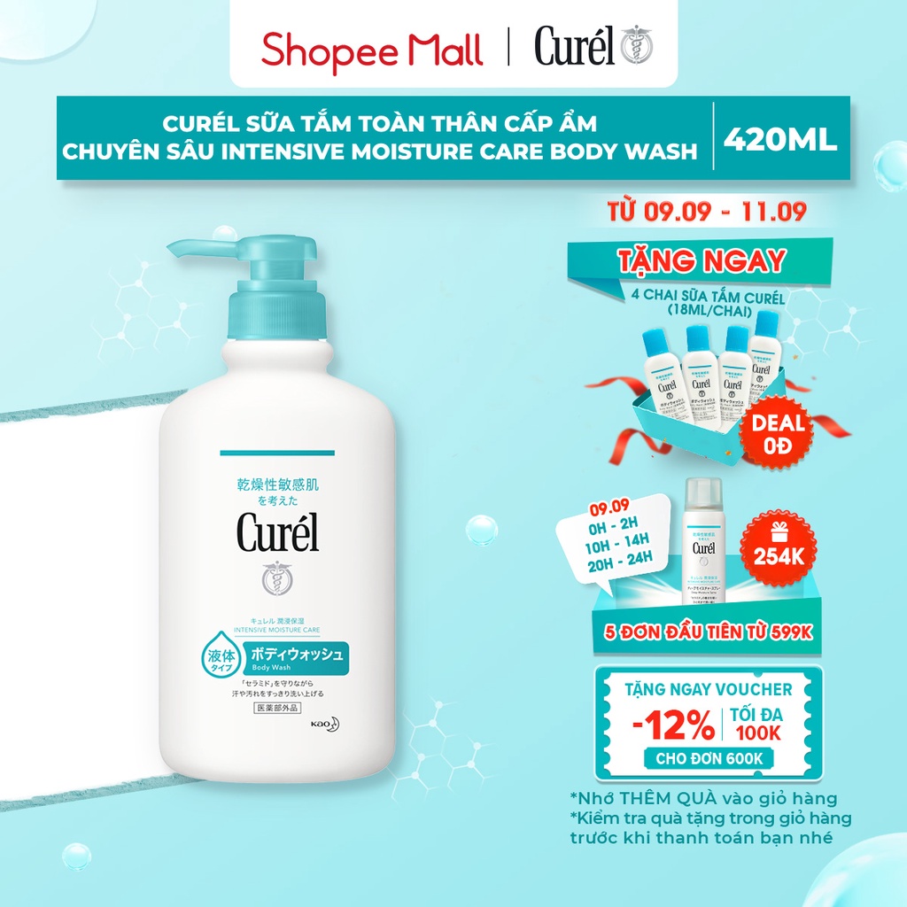 Sữa Tắm Toàn Thân Cấp Ẩm Chuyên Sâu Curel Intensive Moisture Care Body Wash 420ml