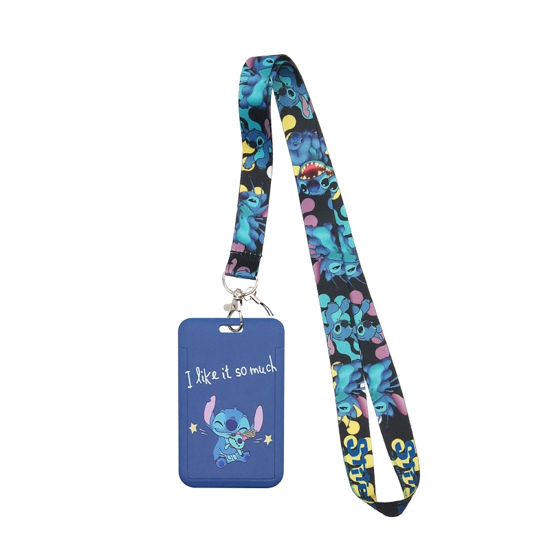 Móc Khóa / Dây Đeo Thẻ Bằng Nhựa Chất Lượng Cao Họa Tiết One Piece Yoda Stitch Resident Evil