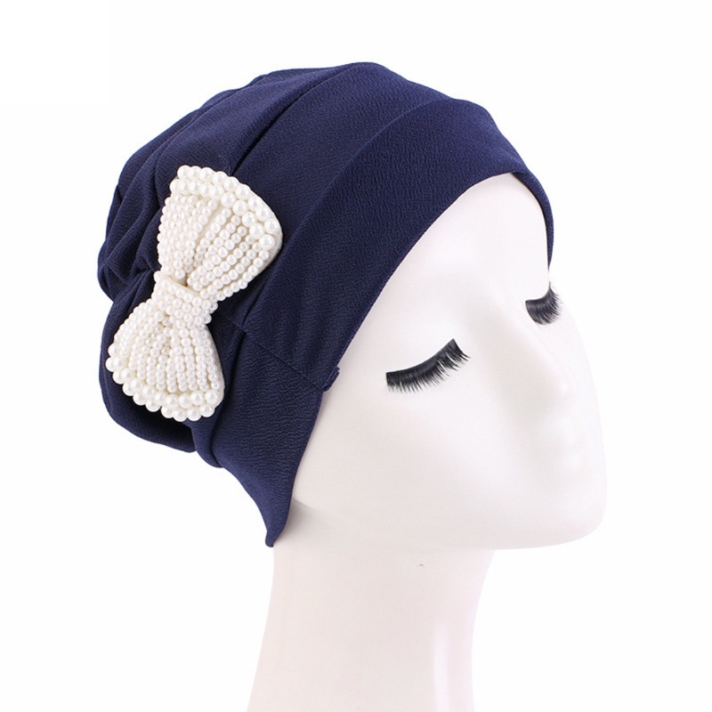 Mũ Trùm Đầu Co Giãn Đính Ngọc Trai Giả 56-58cm Cho Phụ Nữ Hồi Giáo