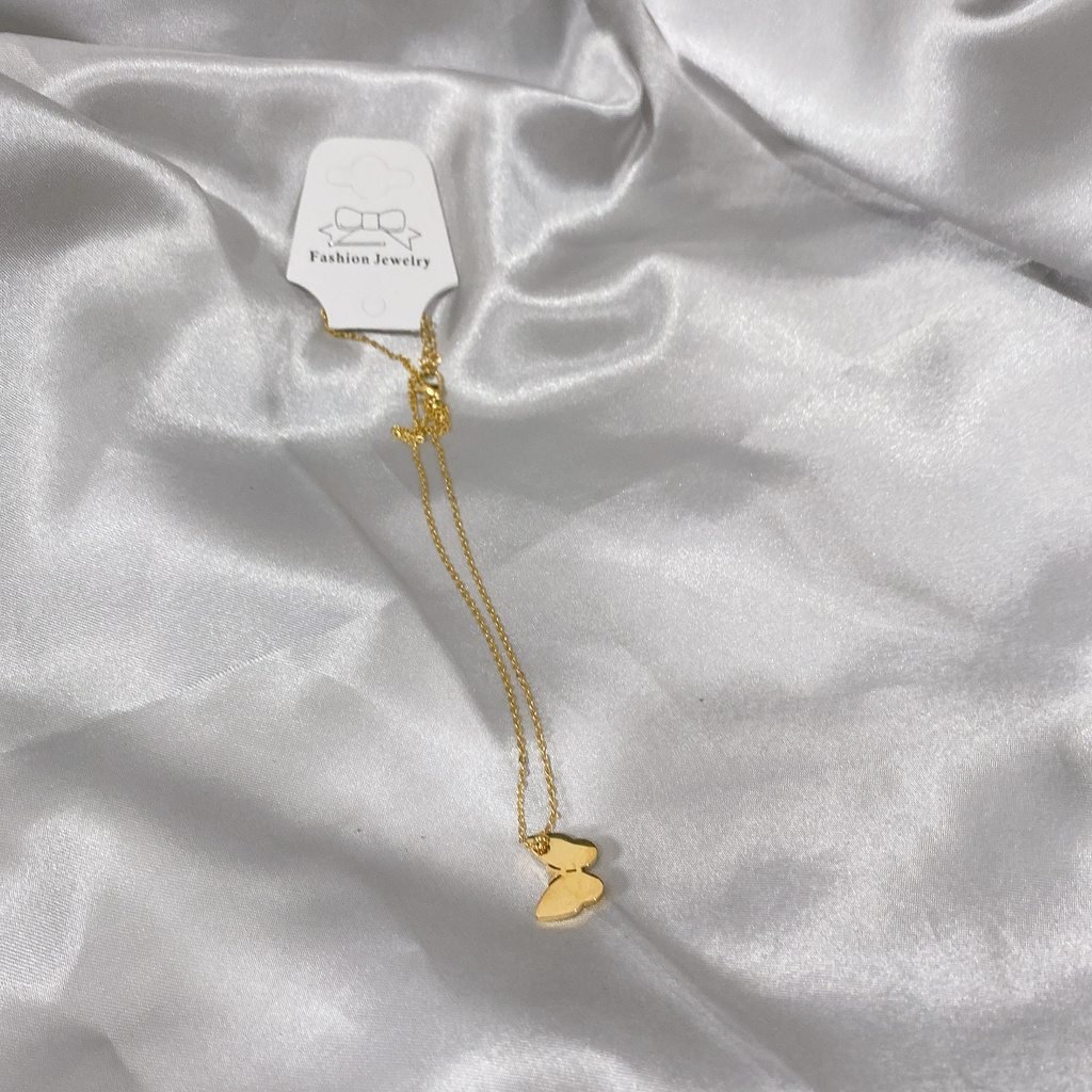 vòng cổ Mặt Hình Bướm Đính Ngọc Trai Trắng Sang Trọng Đơn Giản