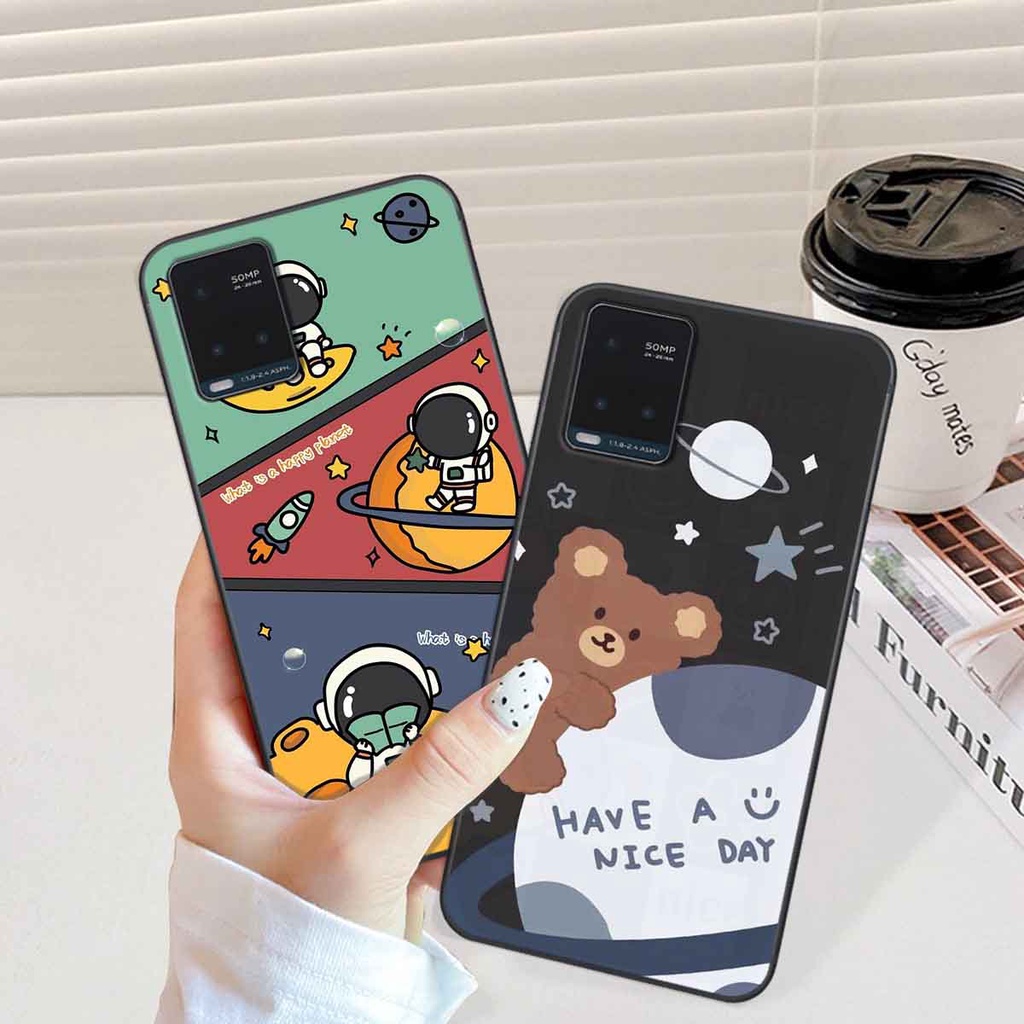 Ốp Vivo Y21 / Y21s / Y33s / T1x in hình vũ trụ, phi hành gia bầu trời cute dễ thương