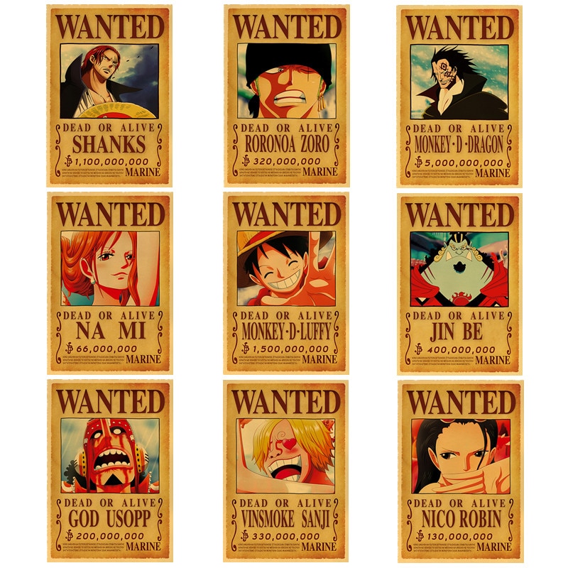 Poster Phim Hoạt Hình one piece Dán Tường Trang Trí