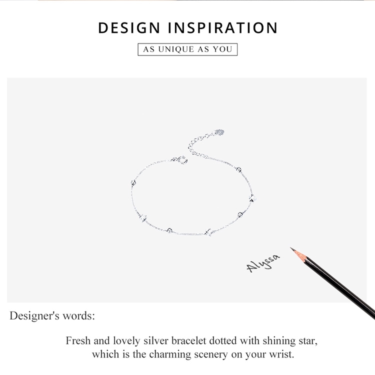 Vòng Tay Bamoer Bạc 925 SCB171 Phối Hình Mặt Trăng/ Trái Tim Cho Nữ