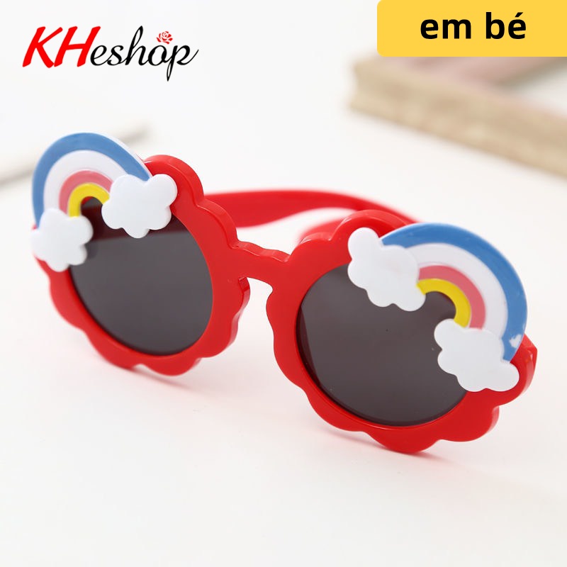 Kính râm cho bé mẫu mới 2021, kính cầu vồng chống tia UV400 màu xanh da trời mã Y1586