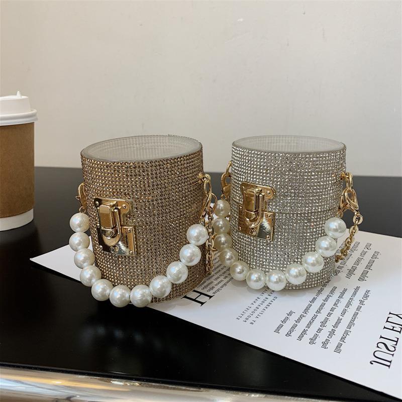 Túi Đeo Chéo mini Đính Đá Và Ngọc Trai Giả Thời Trang Mới 2021