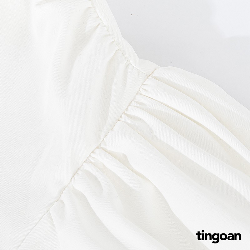 Áo sơ mi vai phồng cộc tay chống nhăn trắng tingoan BABY CHAELA SHIRT/WH