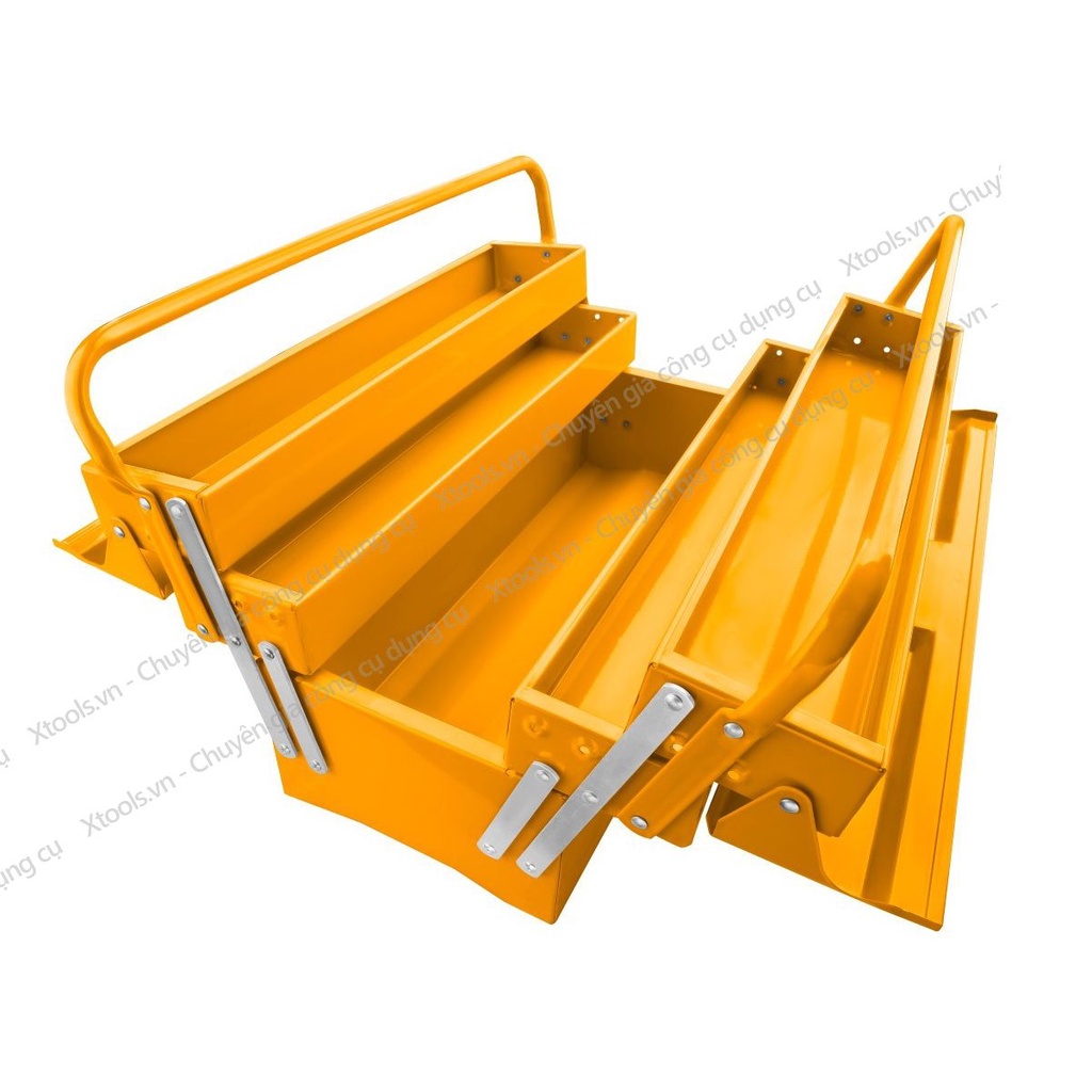 Hộp đựng dụng cụ đa năng INGCO HTB02 495x200x290mm hộp đồ nghề 3 tầng tấm thép dầy 0.6~0.8mm siêu bền cứng