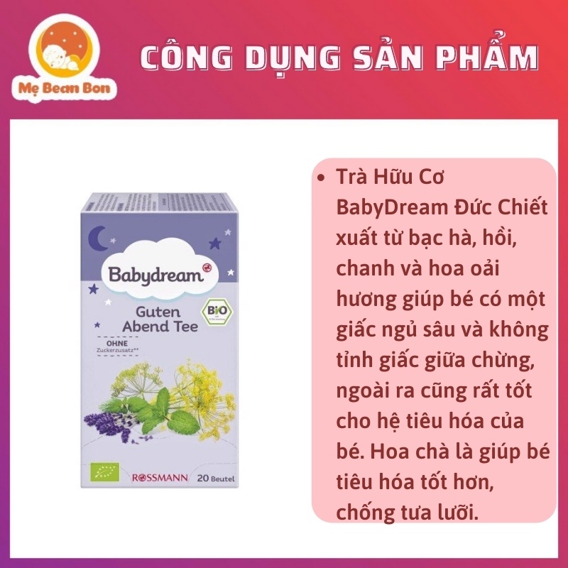 Trà Hữu Cơ Baby Dream Đức Ăn Dặm Cho Bé Ăn Ngon Ngủ Ngon Babydream