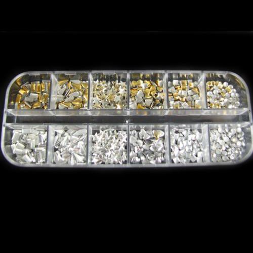 Bộ 300 cái đinh tán trang trí móng tay màu vàng/bạc sang trọng DIY cho nữ